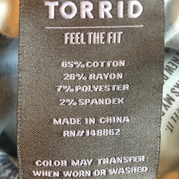 NWT Torrid Sky High Skinny distressed jeans sz 24 tall - Picture 9 of 12